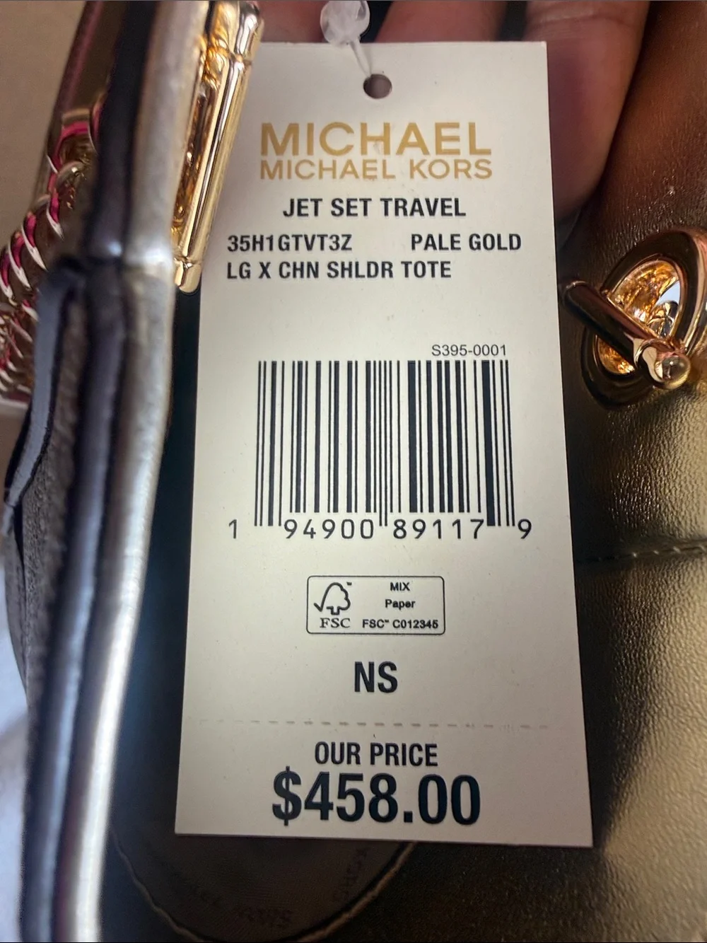 Michael Kors Metallic Gold MK Signature Shoulder Tote